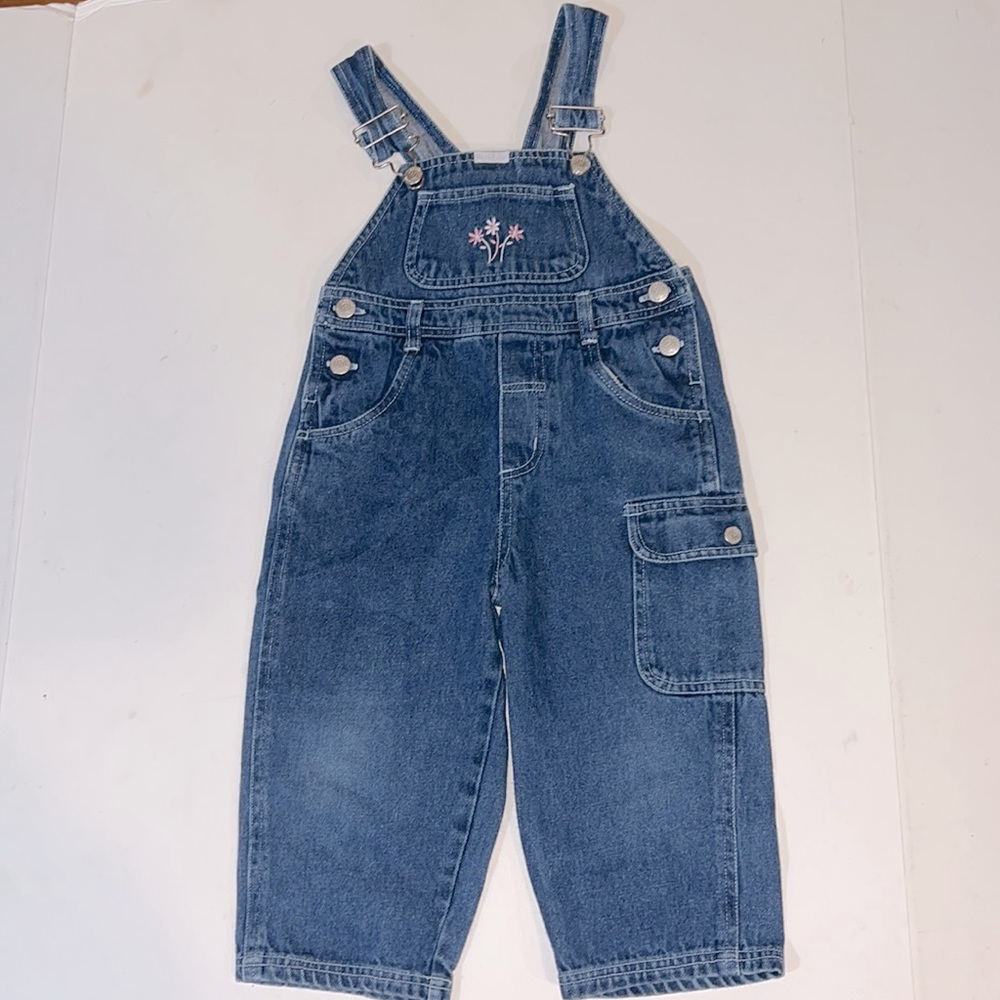 Weebok Toddler Denim Overalls Jumper Four Pockets Metal Button Closure S…